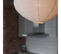 PR Home Verona pendant light, white, Ø 55 cm, fabric, E27 LED