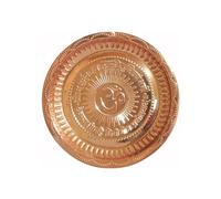 PR INTERNATIONAL Handmade Designer Copper Om Thali for Pooja, Festivals, Home Decor & Gift Item