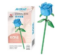 (PR, One size) Building Blocks Flower Bouquet Artificial Flowers Block for Relaxation and Stress Reduction Great Gift for Kids Office