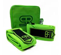 PR Personal Record Elbow Wraps for Weightlifting - Heavy Duty Construction, 25% More Elasticity, Reinforced Stitching, Extra Wide Fastener, Easy to Adjust, (Neon)