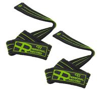 PR Personal Record Heavy Duty Lifting Straps Double Reinforced- Pair (Black Neon)