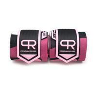 PR Personal Record Heavy Duty Premium Wrist Wraps, More Elasticity, Reinforced Stitching, Extra Wide Strap, Strong Thumb Loop, Larry Wheels Weightlifting Wraps (Digital Pink)