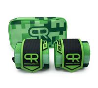 PR Personal Record Heavy Duty Premium Wrist Wraps, More Elasticity, Reinforced Stitching, Extra Wide Strap, Strong Thumb Loop, Larry Wheels Weightlifting Wraps (Digital Neon)