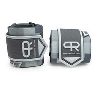 PR Personal Record Heavy Duty Premium Wrist Wraps, More Elasticity, Reinforced Stitching, Extra Wide Strap, Strong Thumb Loop, Larry Wheels Weightlifting Wraps (Digital White)