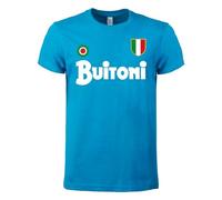 PR Service Buitoni Napoli 87/88 Replica Replica Revival Men's T-Shirt 100% Cotton Light Blue White Black, azure, L