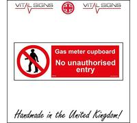PR230 Gas Meter Cupboard No Unauthorised Entry Access Danger Prohibition Sign 150mm x 50mm Magnetic - Vehicle Grade