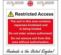 PR258 The Soil In This Area Contains Japanese Knotweed Do Not Enter Sign 400mm x 300mm 10mm Extra Heavy Duty Foamex Foamboard