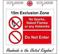 PR349 Exclusion Zone No Sparks Flames Hotworks Sign Welding Soldering Ignite 150mm x 100mm Dibond/Composite Aluminium