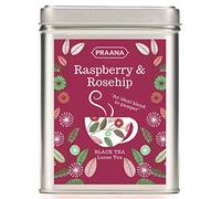 PRAANA TEA - Ceylon Black Tea with Real Rosehip and Raspberry Pieces - 100g