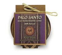 Prabhuji's Gifts Palo Santo Incense Cones with Burner - Wild Herbs - Handmade Natural Incense Cones - Palo Santo Cones with Incense Burner - Spiritual Incense - Holy Wood Incense - (6 Cones)