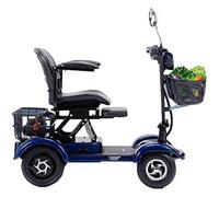PRABOS 4 Wheel Mobility Scooter Two-Seater 380w Heavy Duty Mobility Scooters for Seniors & Adults 200kg Capacity 48v 20ah Portable Folding Mobility Scooter Elderly-Full Led Lighting