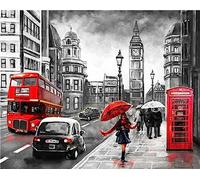 Pracht Creatives Hobby Diamond Painting Set, London and Accessories, Size Approx. 44 x 33 cm, Craft Kit for Painting with Rhinestones for Children Aged 5 and Up