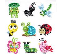 Pracht Creatives Hobby Diamond Painting Sticker Set, Animal Craft Kit for DIY Stickers with Rhinestones, for Children Aged 5 and Up