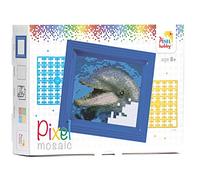 Pracht Creatives Hobby P31001 fantasy Mosaic Box Dolphin Pixel Picture with Frame Boys and Girls as a Small Gift, Bag, for Children's Birthday Parties, Multicoloured, Mittel