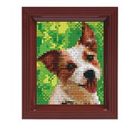 Pracht Creatives Hobby Pixel P31320 Mosaic Gift Packaging Dog, Pixel Picture with Frame, Easy Plug-In System, No Ironing or Gluing, Stones Made of Organic Plastic