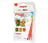 Pracht Creatives Hobby P90022-00505 Fantasie Pixel Fun Craft Set 3 for Creating 2 Medallions Keyring, Boys and Girls, Ideal as a Small Gift, Bag, for Children's Birthday Parties, Multicoloured
