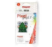 Pracht Creatives Hobby Pixel P90026-00505 Fun Craft Set Frog Small Pixel Image on Base Plate Easy Plug System No Ironing or Gluing Stones Made of Organic Plastic Ideal for Children