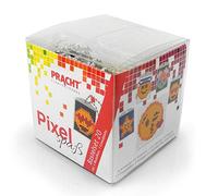 Pracht Creatives Hobby Pixel P90041-63501 Fun Set of 20 for Children, Simple Push-In System with Small Bioplastic Stones for Creating 4 Key Rings (Medallions), Without Ironing and Gluing