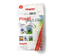 Pracht Creatives Hobby P90054-00505 Fantasie Pixel Fun Craft Set 15 for Creating 2 Medallions Keyring, Boys and Girls, Ideal as a Small Gift, Bag, for Children's Birthday Parties, Multicoloured