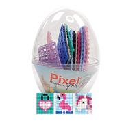 Pracht Creatives Hobby Pixel P90062-12501 Fun Egg Gift Set, Super Easter Gift for Girls, with 3 Designs Unicorn, Flamingo and Castle Heart Shaped