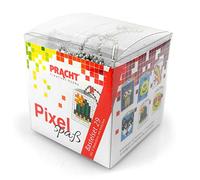 Pracht Creatives Hobby Pixel P90067-63501 Fun Craft Set 29 for Children 6 Keyrings (Lockets) Easy Plug-In System without Ironing or Gluing, Organic Plastic Stones