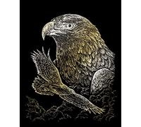 Pracht Creatives Hobby Royal & Langnickel Eagle Scratching Picture, Gold, Scratch Pictures for Children and Adults, with Scratch Pen and Template