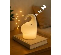 praclife Baby Elephant Night Light for Kids, Rechargeable Cute Night Light 2 Lighting Modes, Silicone Bedroom Lamp with Touch Control, Kawaii Nursery Baby Room Decor