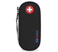 PracMedic Bags EpiPen Carry Case- Insulated Compact Epi Pens Carrying Case holds 2 Epipens or Auvi-Q, Inhaler, Antihistamine Meds for Immediate Access to Allergy Medications During Emergencies (Black)