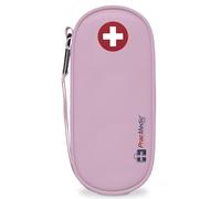 PracMedic Bags EpiPen Carry Case- Insulated Compact Epi Pens Carrying Case holds 2 Epipens or Auvi-Q, Inhaler, Antihistamine Meds for Immediate Access to Allergy Medications During Emergencies (Pink)
