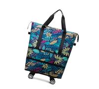 Practical 360 Degree Spinner Wheel Travel Duffle Bag with Dry Wet Separation and Ergonomic Handle Business Travel Expandable Shoulder Bag