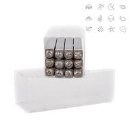 Practical 3mm Multiple Shape Design Sturdy Steel Stamps, 12 Pieces Accessory Set for Making Various Materials Handcraft Lovers Tools