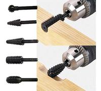Practical 5PCS 1/4'' Shank DIY Drill Bit Set Carpentry Cutting Tools for Ge-ne-ral Building Engineering Power(Black)