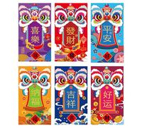 Practical 6pcs Chinese New Year Envelopes for 2025 Snake Year Traditional Money Pocket for Spring Festival Celebration Traditional Chinese Packets