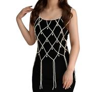 Practical Adjustable Simulated Pearls Body Chain Decoration Elegant Bridal Party Jewelry Layers Pearl Bridal Wedding Party Body Chain