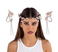 Practical Alloy Hair Accessory Set Featuring Rhinestones Headband And Ear Clip Unique Hair Clip For Stylish Occasions Party Wedding Accessory