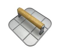 Practical Aluminum Alloy Burger Putty Maker, Essential Kitchen Tool Oakwood Aluminum Burger with Woodhandle for Thickness and Fast Meal Prep