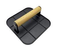 Practical Aluminum Alloy Burger Putty Maker, Essential Kitchen Tool Oakwood Aluminum Burger with Woodhandle for Thickness and Fast Meal Prep