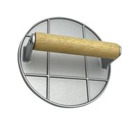 Practical Aluminum Alloy Burger Putty Maker, Essential Kitchen Tool Oakwood Aluminum Burger with Woodhandle for Thickness and Fast Meal Prep