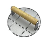 Practical Aluminum Alloy Hamburger Patty Maker Thickness and Woodhandle for Quick Meal Prep Essential Kitchen Tool BBQ Grill Accessories