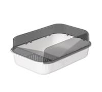 Practical And Simple Multi - Colored Cat Litter Box - Detachable High - Sided Design For Splash Prevention - Easy To Clean And Loved By Cats - ForHomeUse(PorcelainWhite)