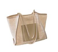 Practical Beach Bag for Women Roomy Mesh Bag Handbag Perfect for Traveling Grocery Shopping & Beach Days Women Shoulder Grocery PU Fashionable Trendy Stylish for Large Mesh Tote Hollow Handbag