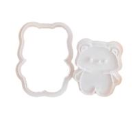 Practical Bear Cookie Molds Set Home Baking Bear Cookie Stamp Collections Silicone Molds for Birthday Treats Cartoon Cutter