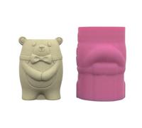 Practical Bear Flower Pots Sturdy Silicone Mold Cement Plaster Craft Supplies for Garden and Indoor Decoration Arts and Craft Tool
