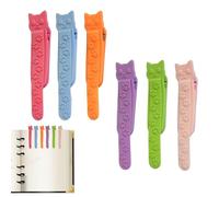 Practical Bookmarks, Funny Bookmarks with Cat Design, 6 Pieces Silicone Page Holder, Reading Accessories for Women, Men, Children, Teachers, Book Lovers, Birthday Gift