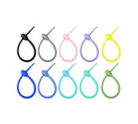 Practical Candy Colors Silicone Zip Ties Colorful Silicone Bag Fasteners Reusable Wire for Organization and Adjustable Length