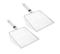 Practical Cat Metal Scooper Ergonomic Litter Cleaner Shovel Cat Poop Scoop for Various Litter Boxes 2PCS 11.22x5.51x1.97in
