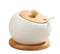 Practical Ceramic Kitchen Canister Set with Slope Ceramic Spice Container with Lid for Cooking Lovers Complements