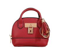 Practical Coin Purse Keychain Bag Sturdy PU Leather Organizers for Women Lipsticks Card and Data Cable Storage