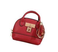 Practical Coin Purse Keychain Bag Sturdy PU Leather Organizers For Women Lipsticks Card And Data Cable Storage, Red