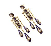 Practical Comfortable Copper Geometric Star Pearls Drops Earrings Retro Look Suitable for Winter Fashion Daily Use Date Earrings